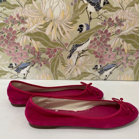 Talbots Fuchsia Pink Suede Ballet Flats With Bow Detail size 7.5 - Picture 1 of 11